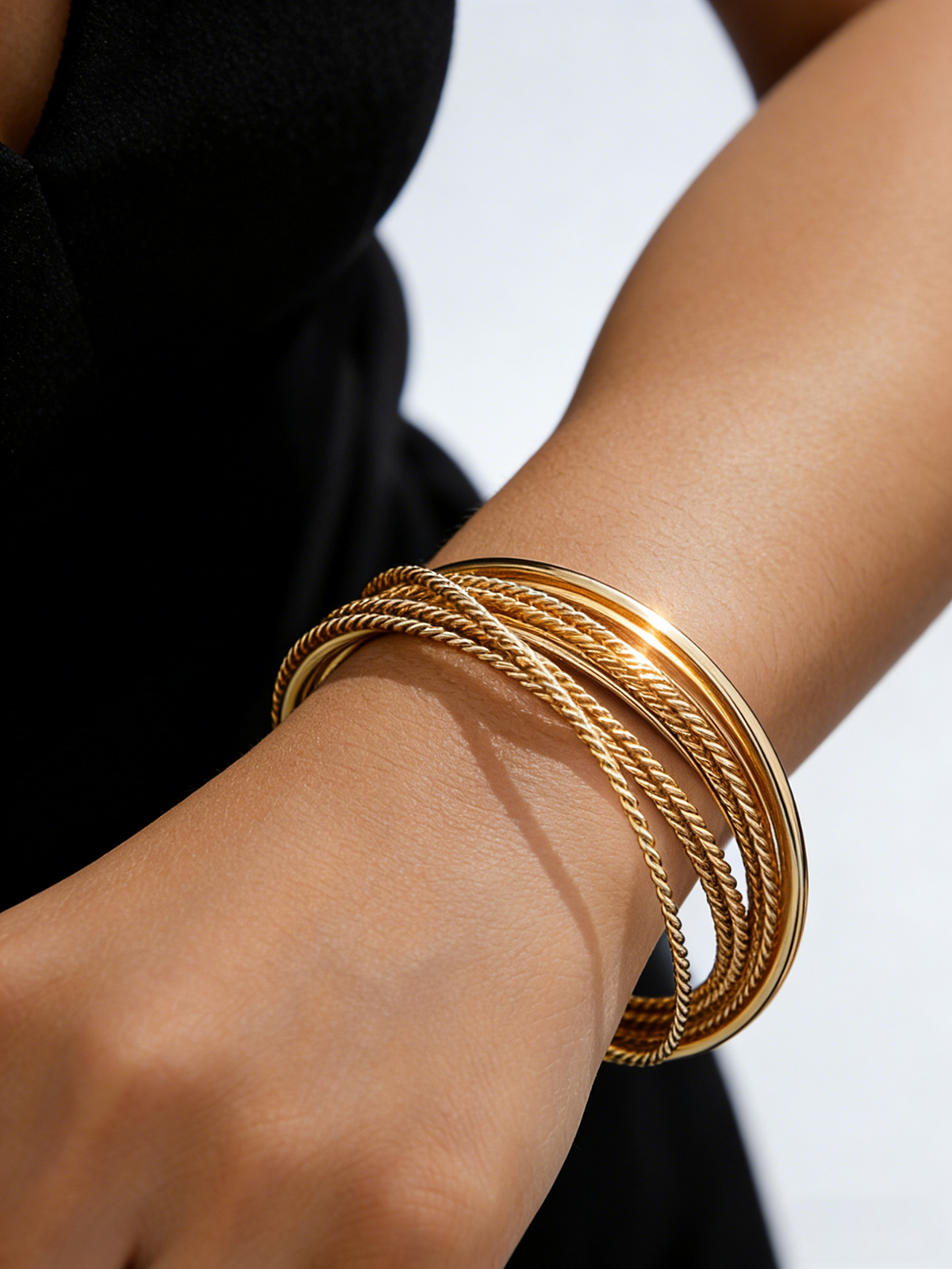 Multi-Strand Twisted Cuff Bracelet for Women, Fashion Jewelry Accessory