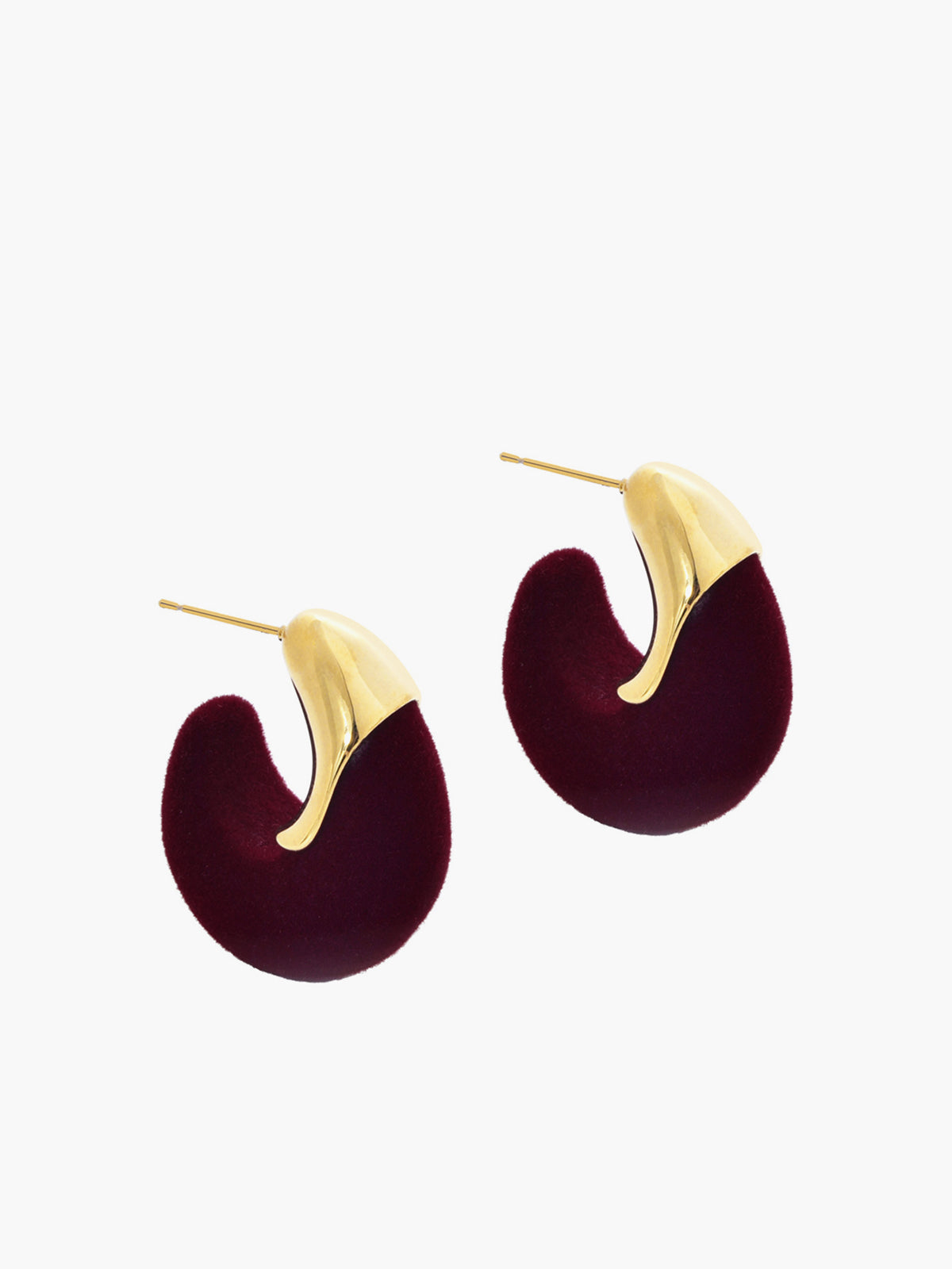 Flocked Hoop Stud Earrings Trendy Lightweight Fashion Jewelry