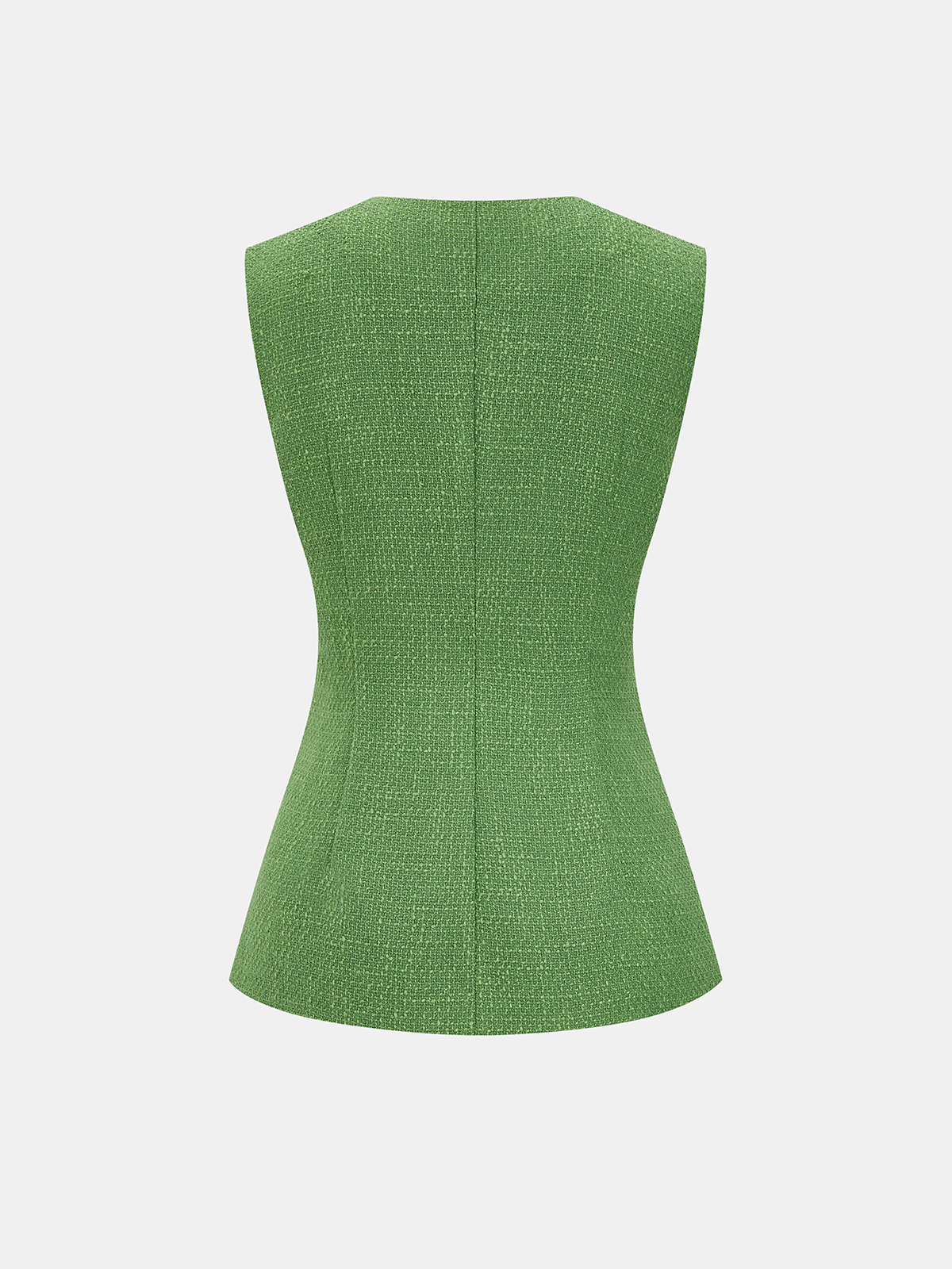 Tweed Sleeveless Vest & Shorts Set Casual Chic Outfit for Women