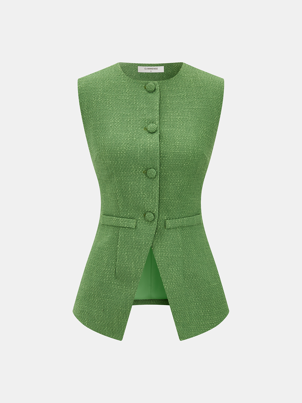 Tweed Sleeveless Vest & Shorts Set Casual Chic Outfit for Women
