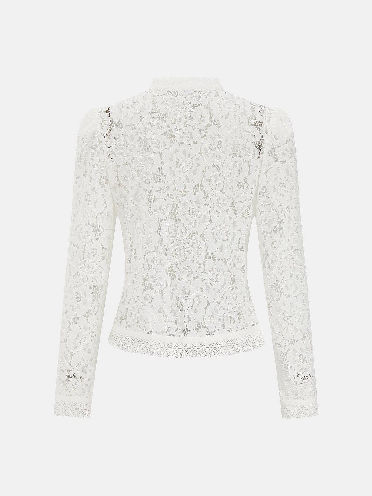 Frog Closure Lace Mandarin Collar Blouse Elegant Women's Traditional Top