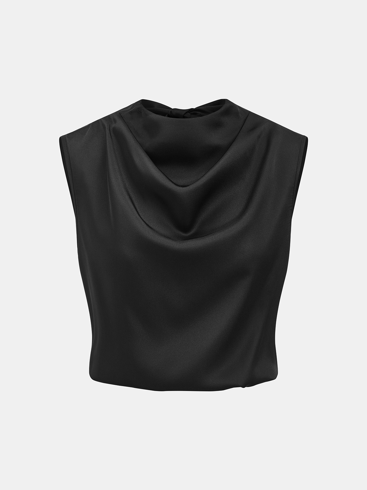 Satin Cowl-Neck Sleeveless Top for Women, Elegant Party Wear