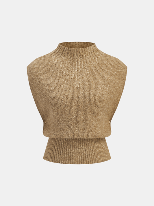 Wool-Blend Mock Neck Sweater Vest for Layered Outfits