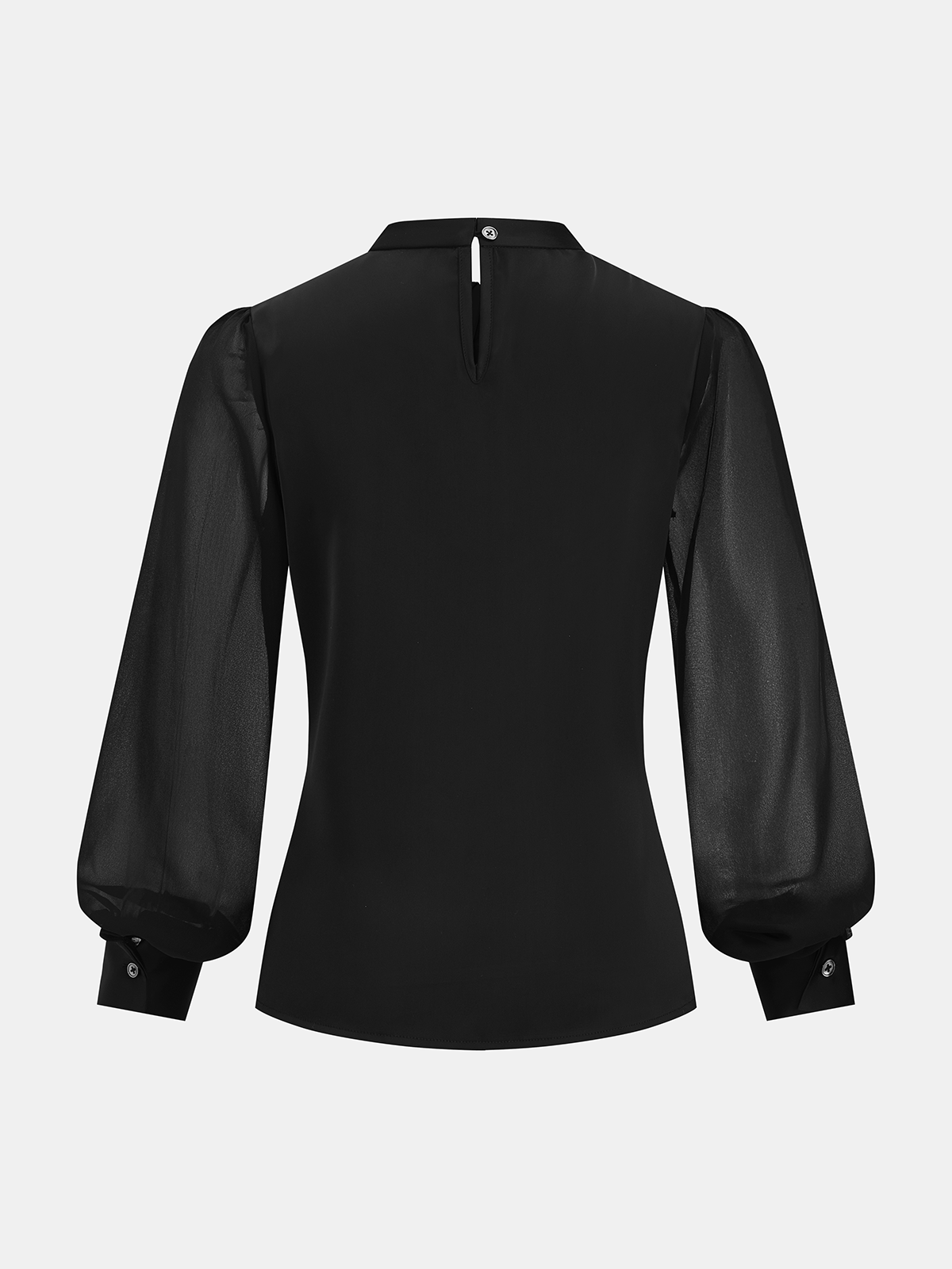 Sheer Sleeve Twist Front Satin Blouse for Elegant Evening Wear