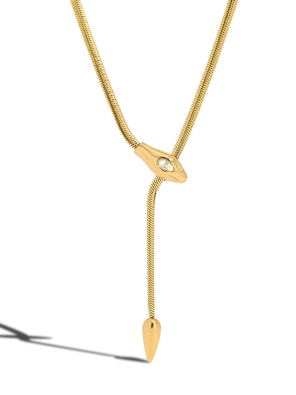 Snake Design Snake Chain Lariat Necklace for Women Adjustable Length