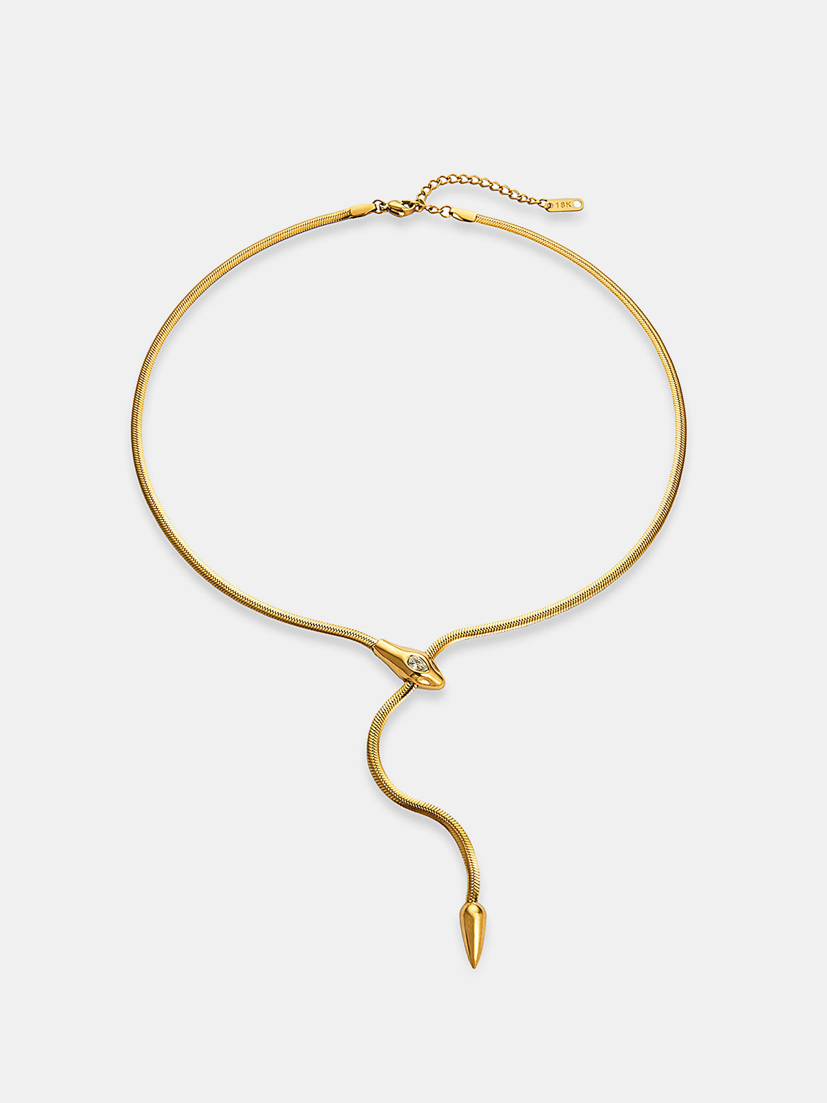 Snake Design Snake Chain Lariat Necklace for Women Adjustable Length