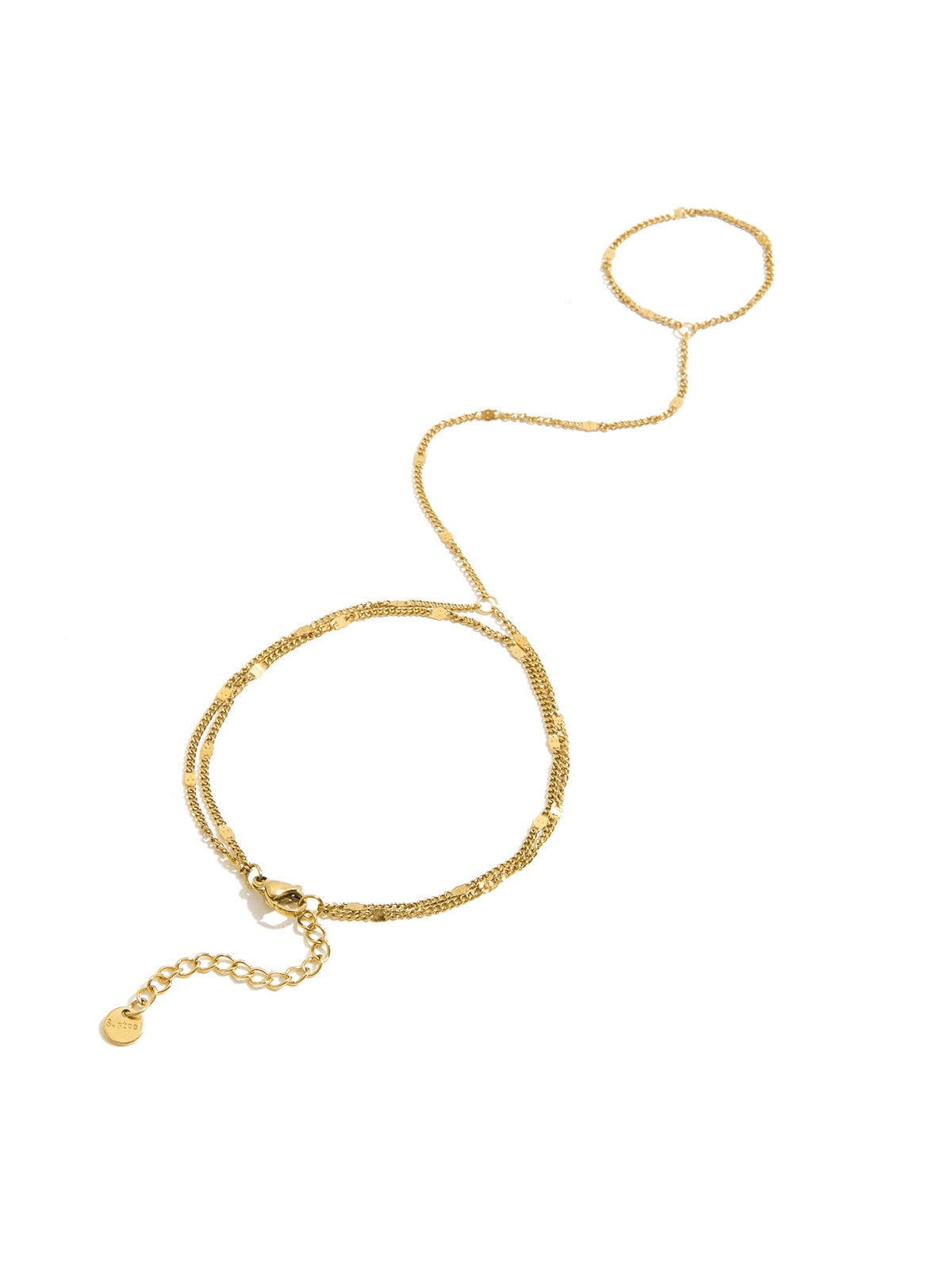 Gold-Tone Chain Finger Bracelet with Adjustable Clasp Closure