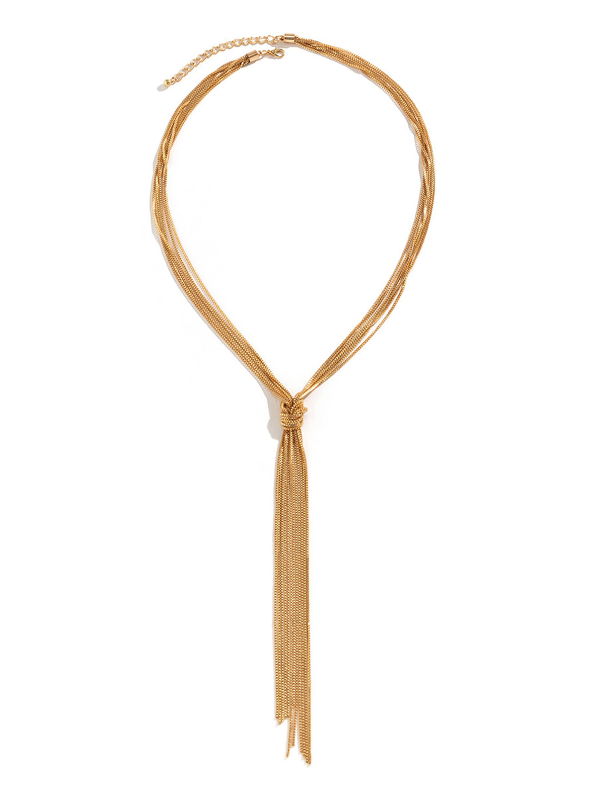 Multi-Strand Y-Shaped Tassel Necklace Perfect for Evening Wear