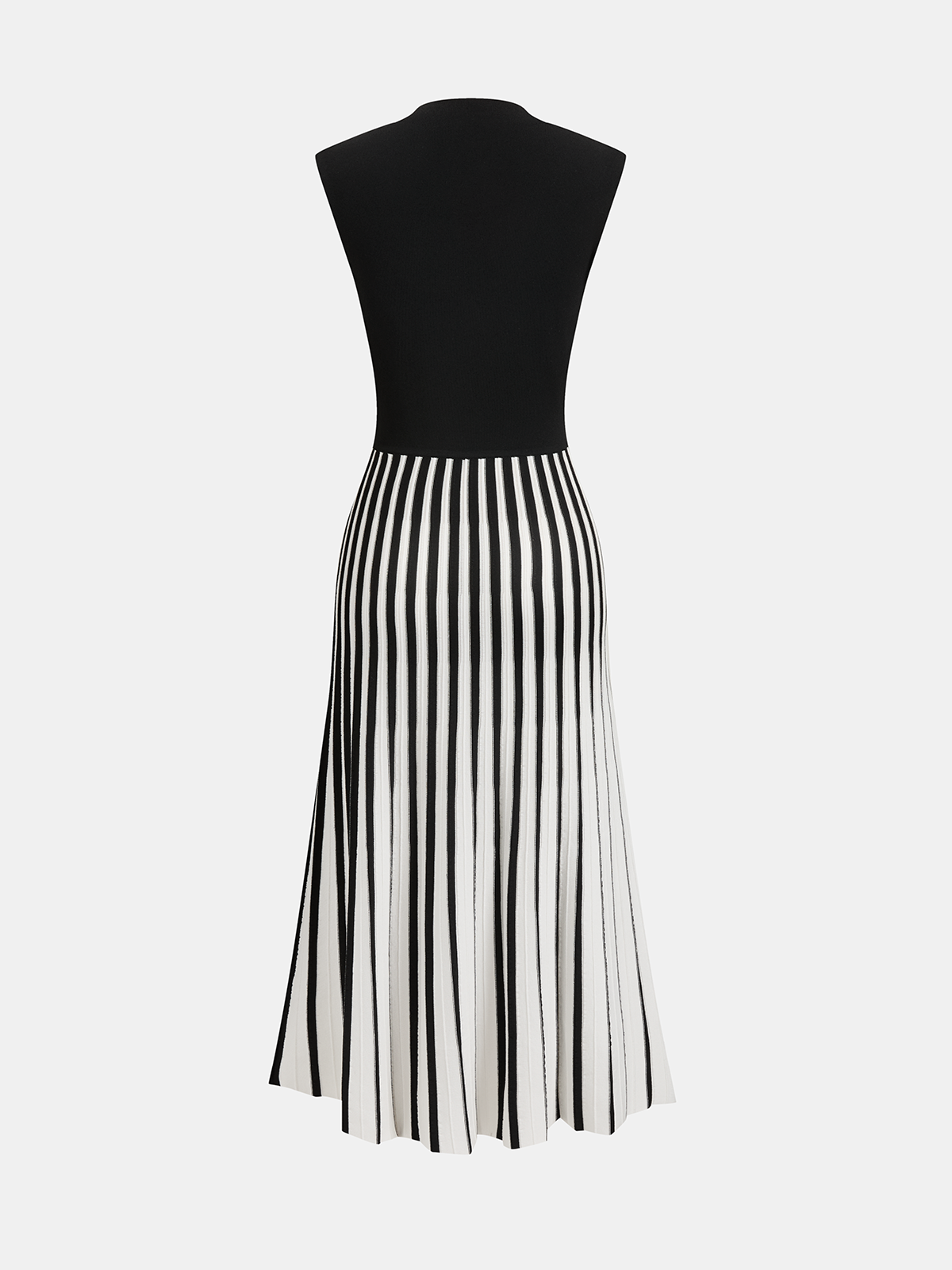Sleeveless Mock Neck Striped Midi Dress for Women, Casual Summer Style