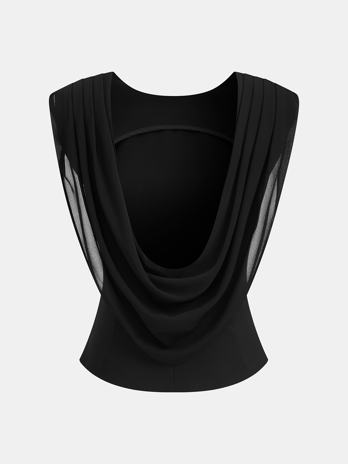 Draped Cowl-Back Sleeveless Top for Women, Casual Elegant Style