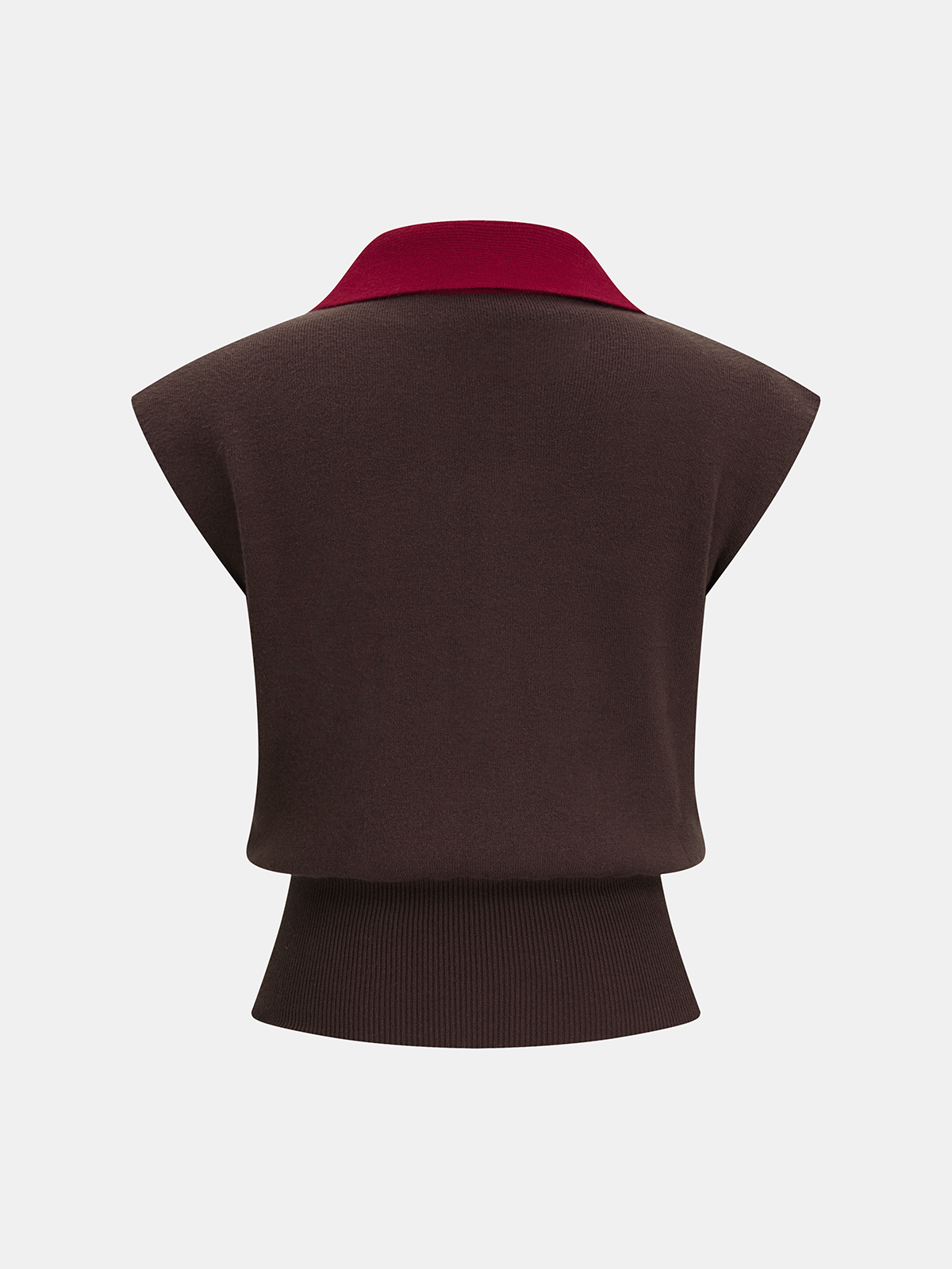Contrast Collar Horsebit Knit Sleeveless Top for Women Comfort Fit