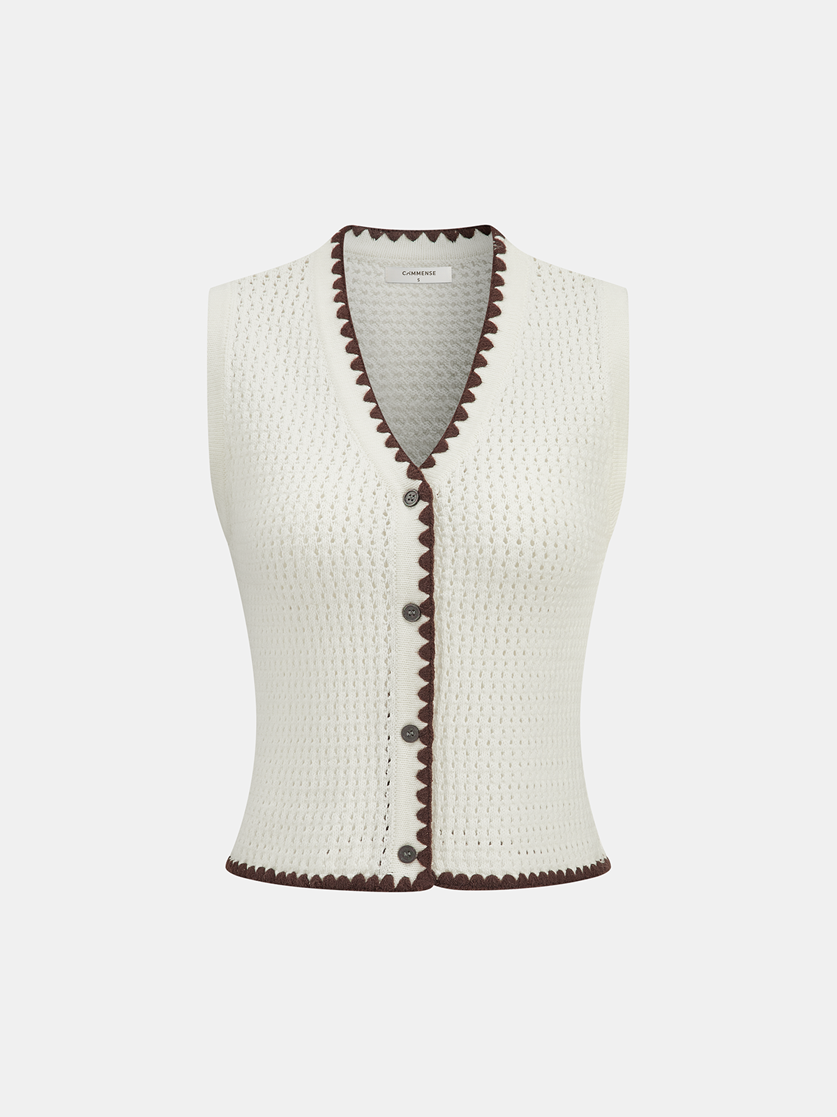 Contrast Trim Knit Vest & Wide-Leg Pants Set - Cozy Casual Outfit for Women