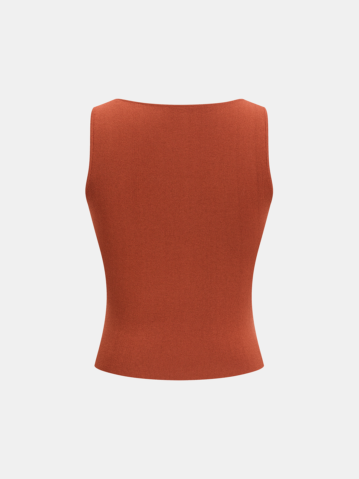 Metal Detail Square-Neck Knit Tank Top for Women Summer Casual Wear