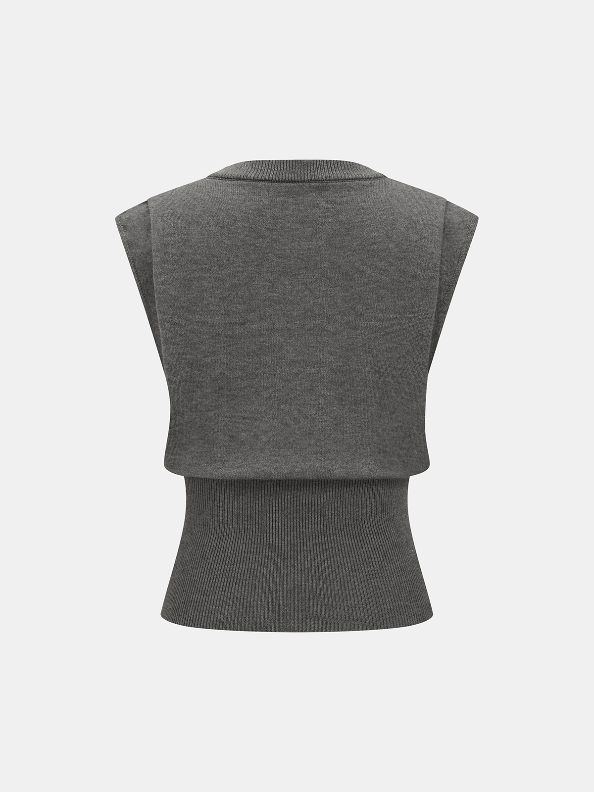 Cinched Waist Crew Neck Sleeveless Sweater Vest | Fashionable Knitted Top for Women