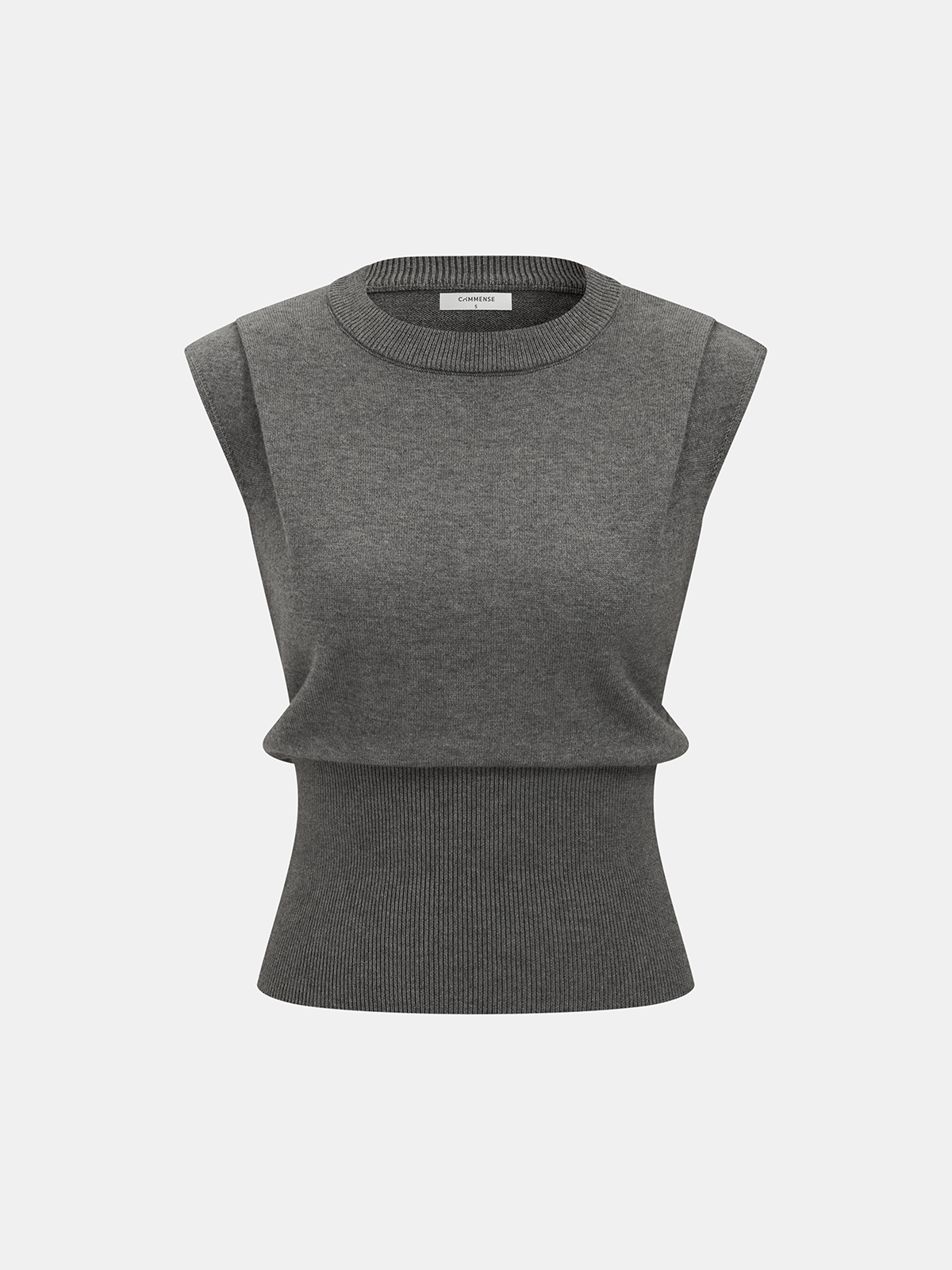 Cinched Waist Crew Neck Sleeveless Sweater Vest | Fashionable Knitted Top for Women