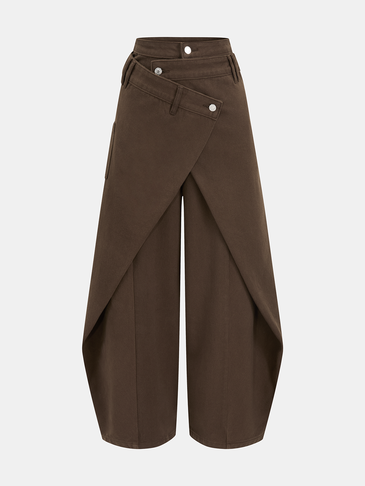 Cross-Front Wide-Leg Jeans for Women High Waist Casual Fit