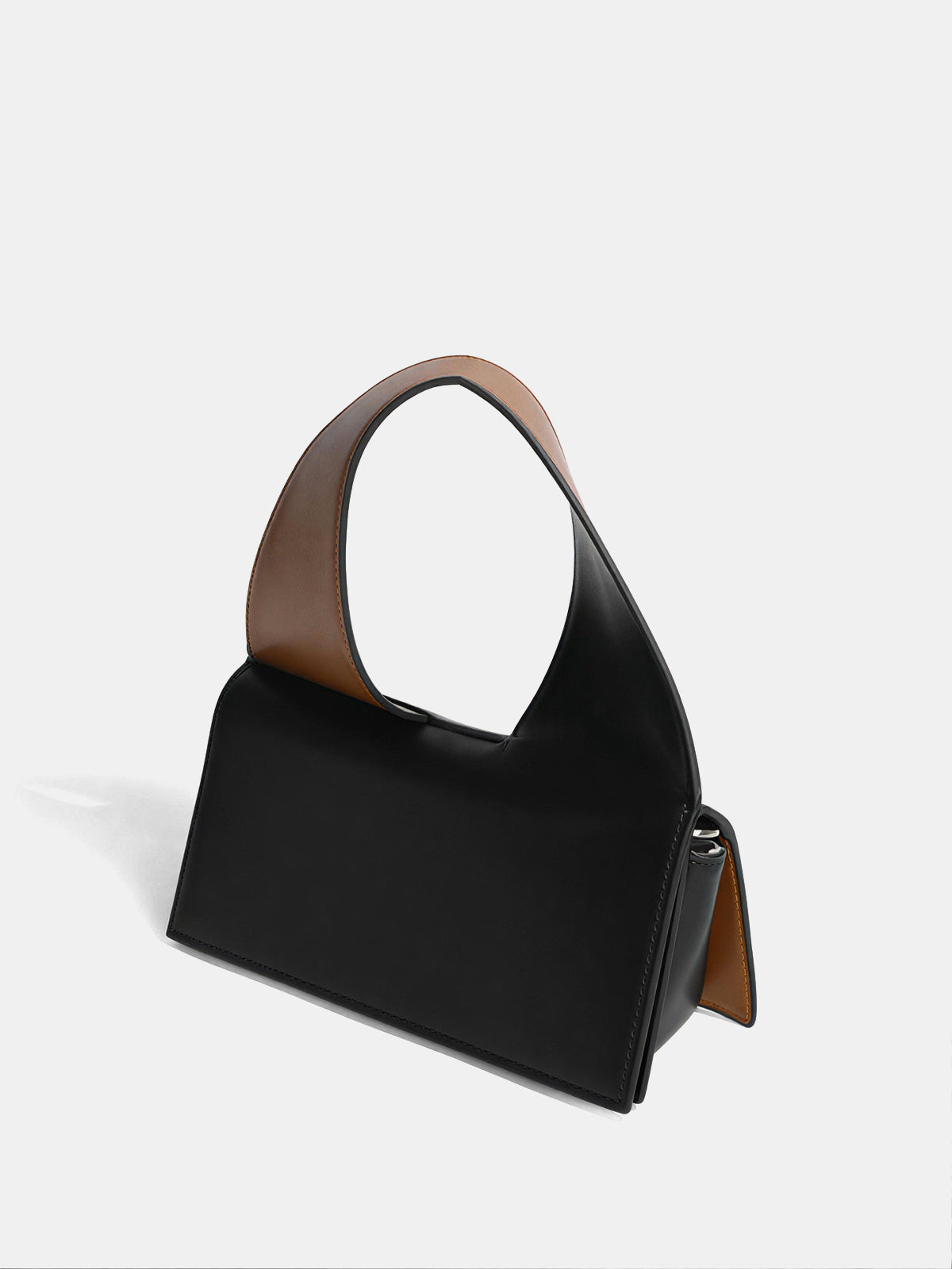Color-Block Geometric Top-Handle Bag with Adjustable Strap for Women