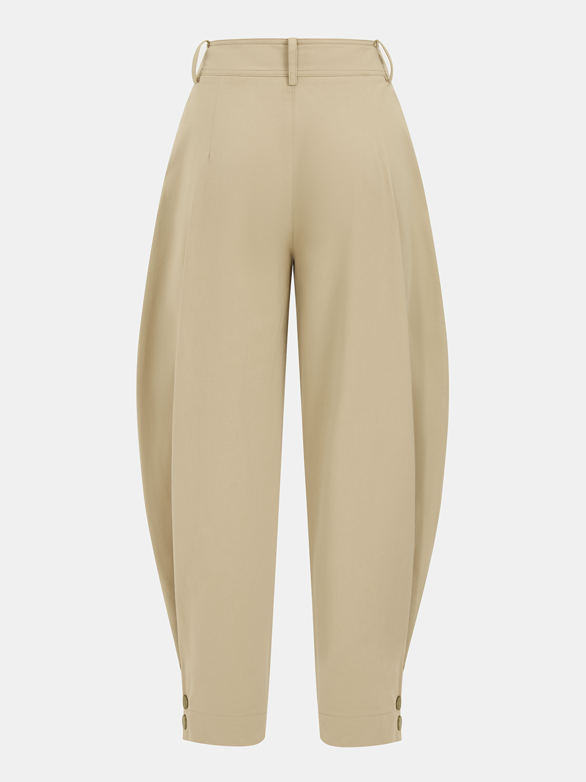 Cotton Pleated Mid-Waist Balloon Pants, Comfortable Casual Women's Clothing
