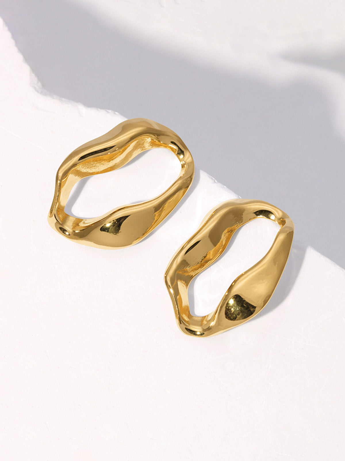 Irregular Wavy Hoop Earrings for Women, Trendy Statement Jewelry