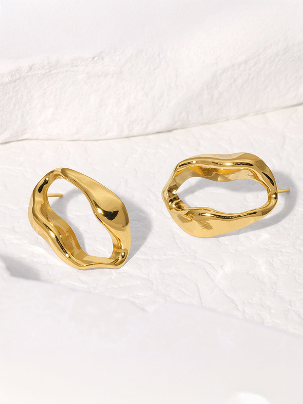 Irregular Wavy Hoop Earrings for Women, Trendy Statement Jewelry