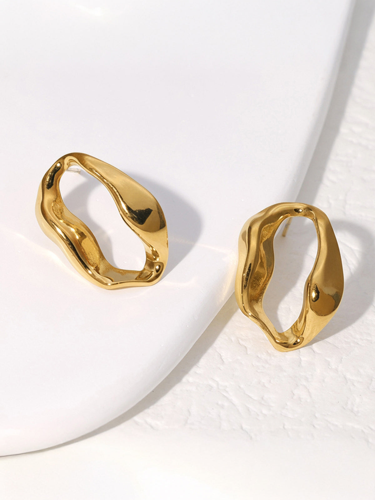 Irregular Wavy Hoop Earrings for Women, Trendy Statement Jewelry