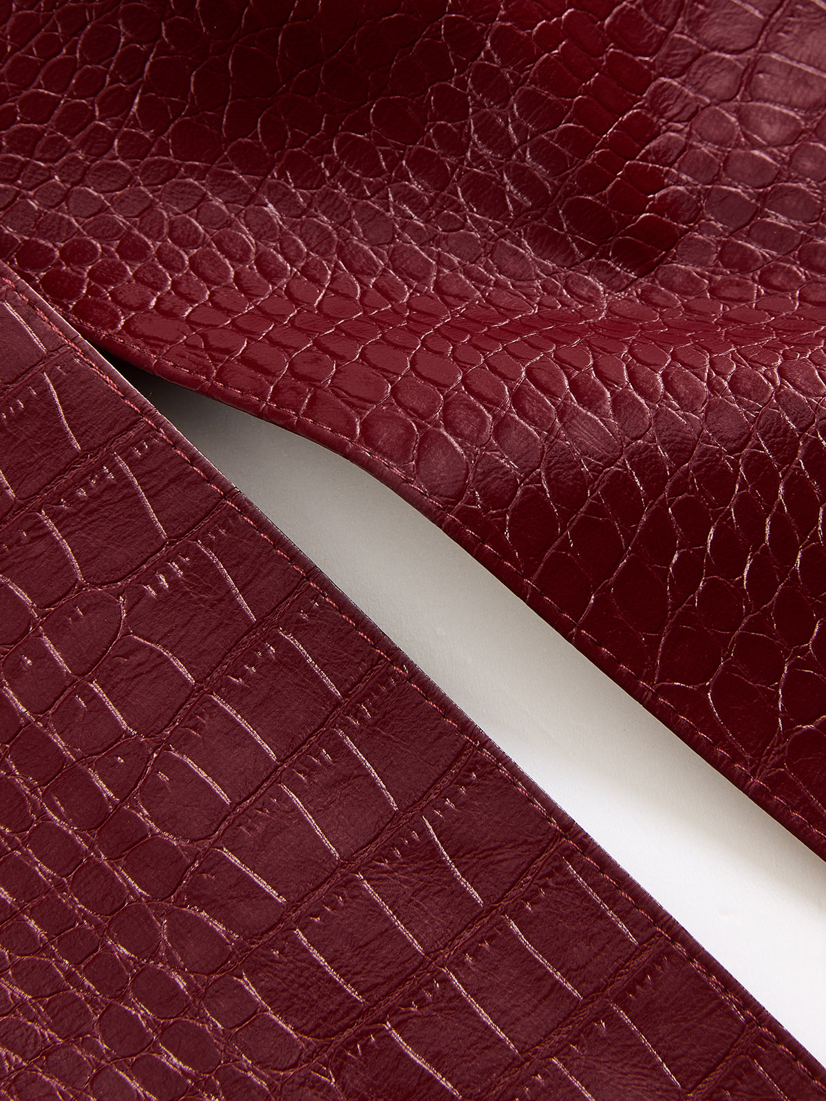 Belted Crocodile-Embossed Blazer for Women with Pockets