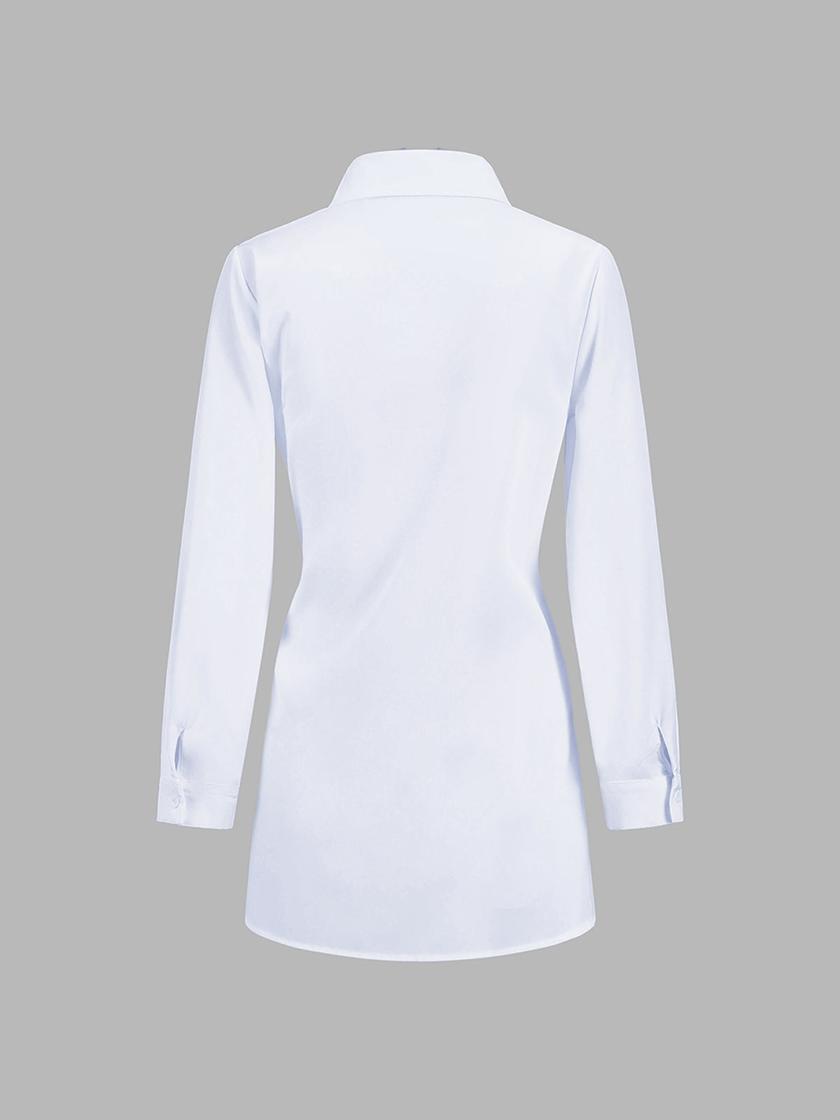 Semi-Sheer Button Down Tied Long Shirt, Casual Lightweight Summer Top