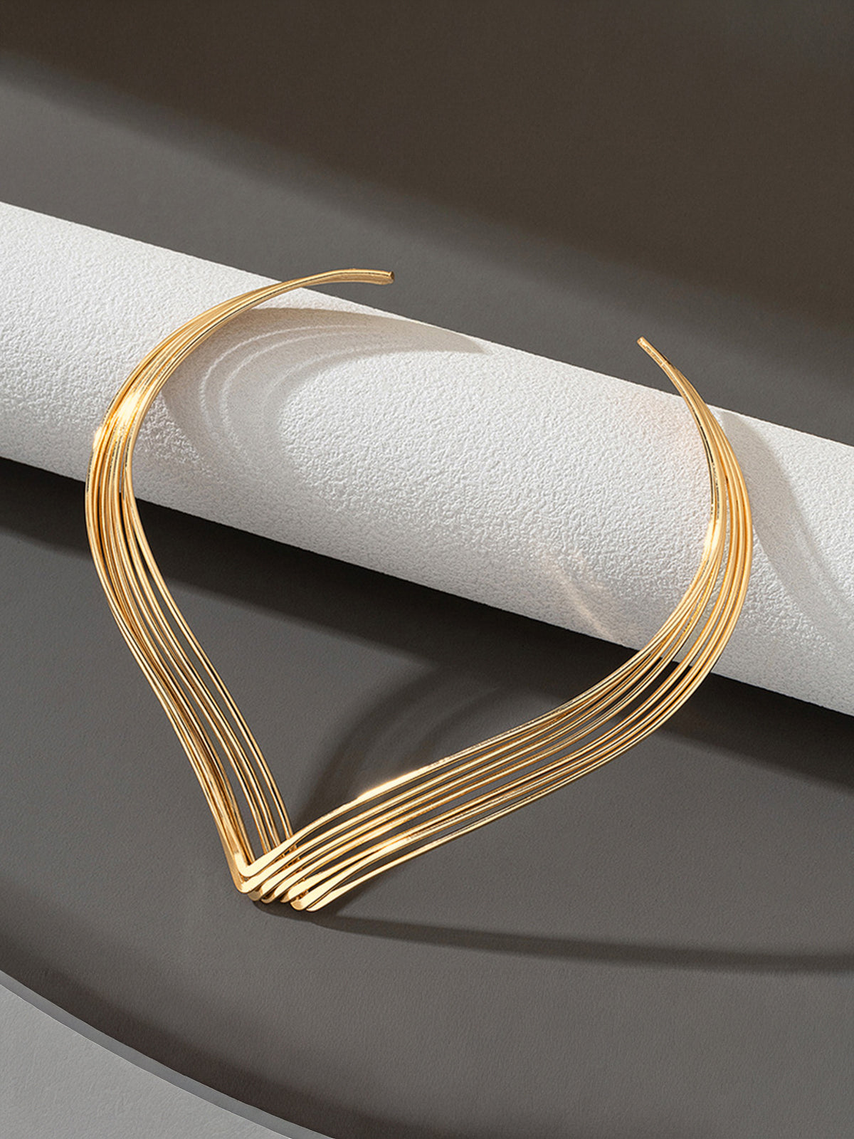 Multi-Strand V-Shaped Choker Necklace for Women, Elegant Layered Jewelry