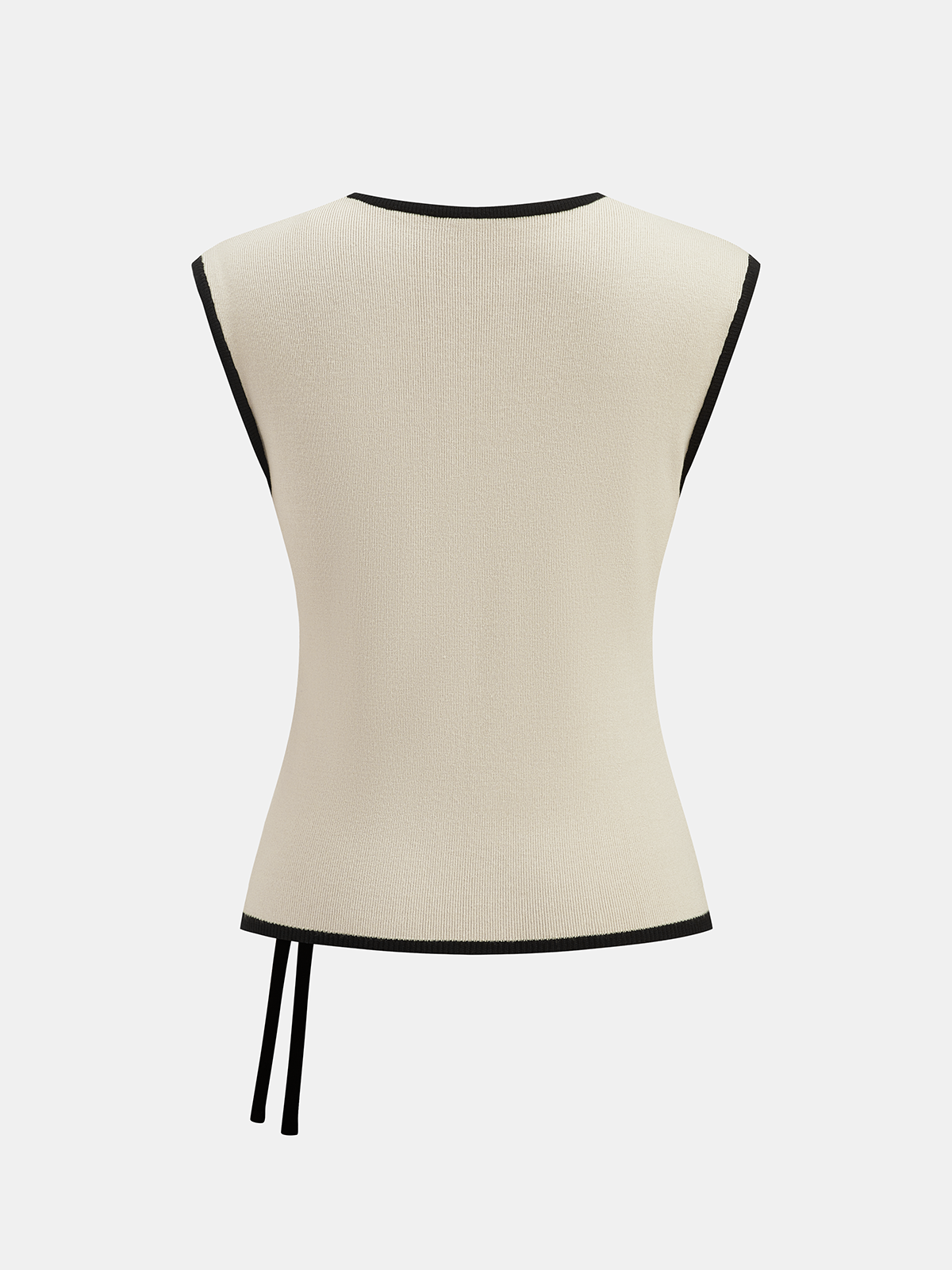 Contrast Trim Sleeveless Knit Top for Women Summer Casual