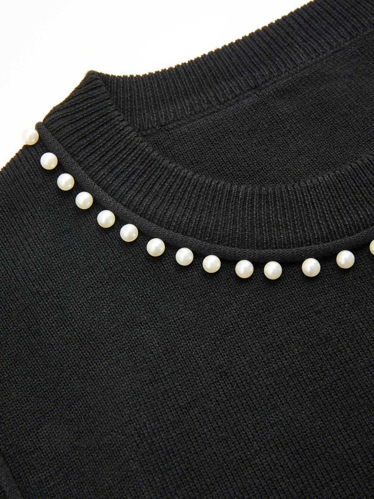 Pearl Trim Sleeveless Knit Vest for Women, Elegant Casual Layer
