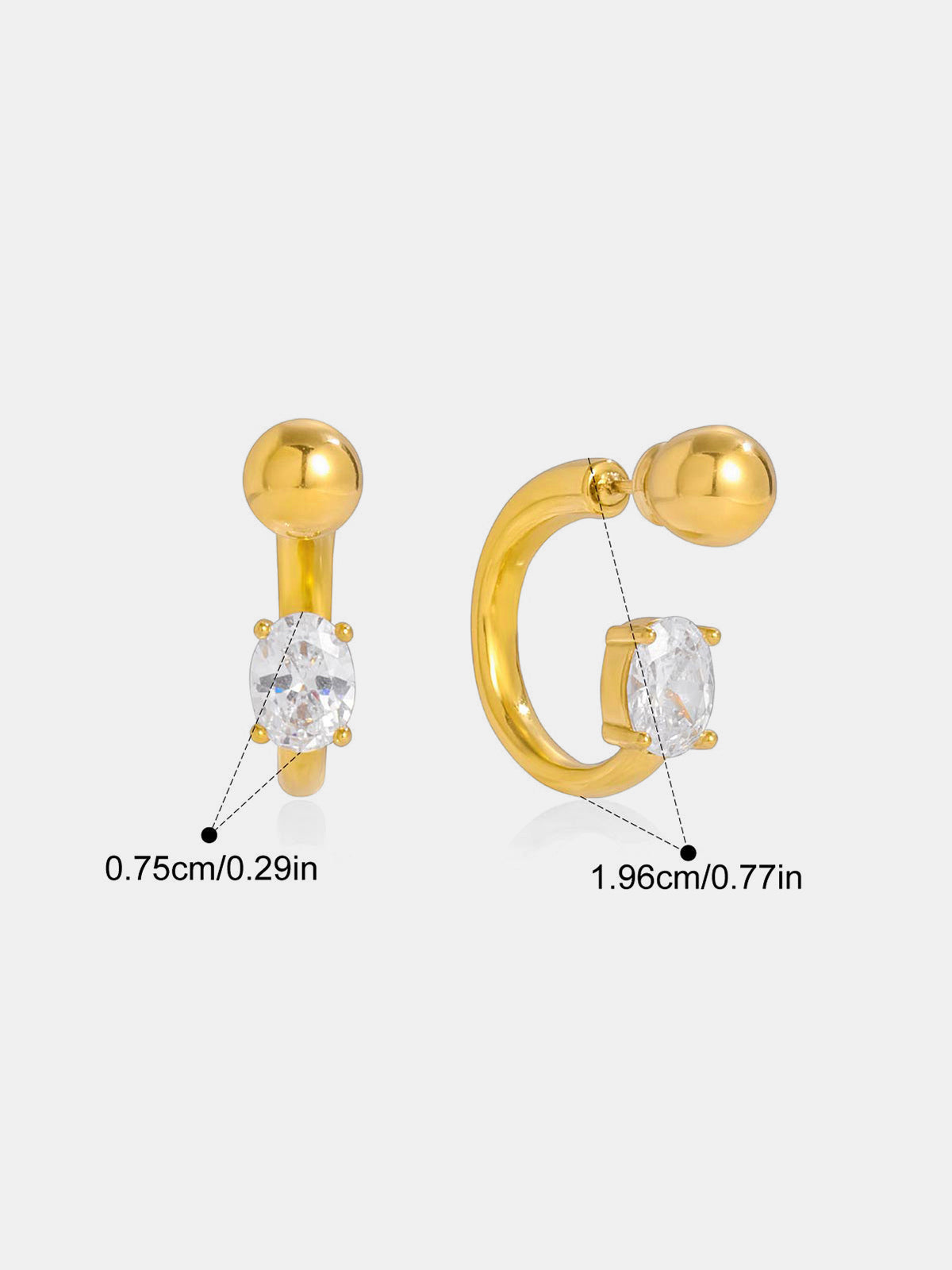 Zircon Accent Gold-Tone Earrings Elegant Bridal Jewelry Gift