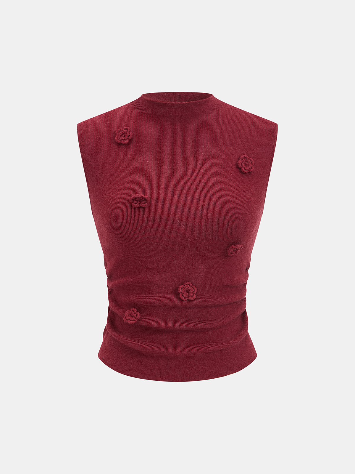 3D Floral Sleeveless Mock Neck Top for Women Spring 2023 Collection