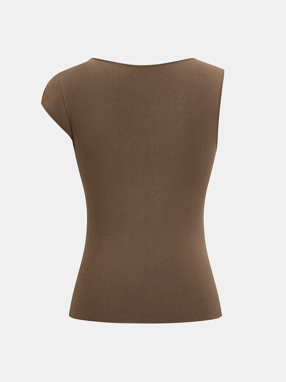 Metal Buckle Asymmetric Neckline Knit Top Fashionable Women's Trendy Casual Pullover
