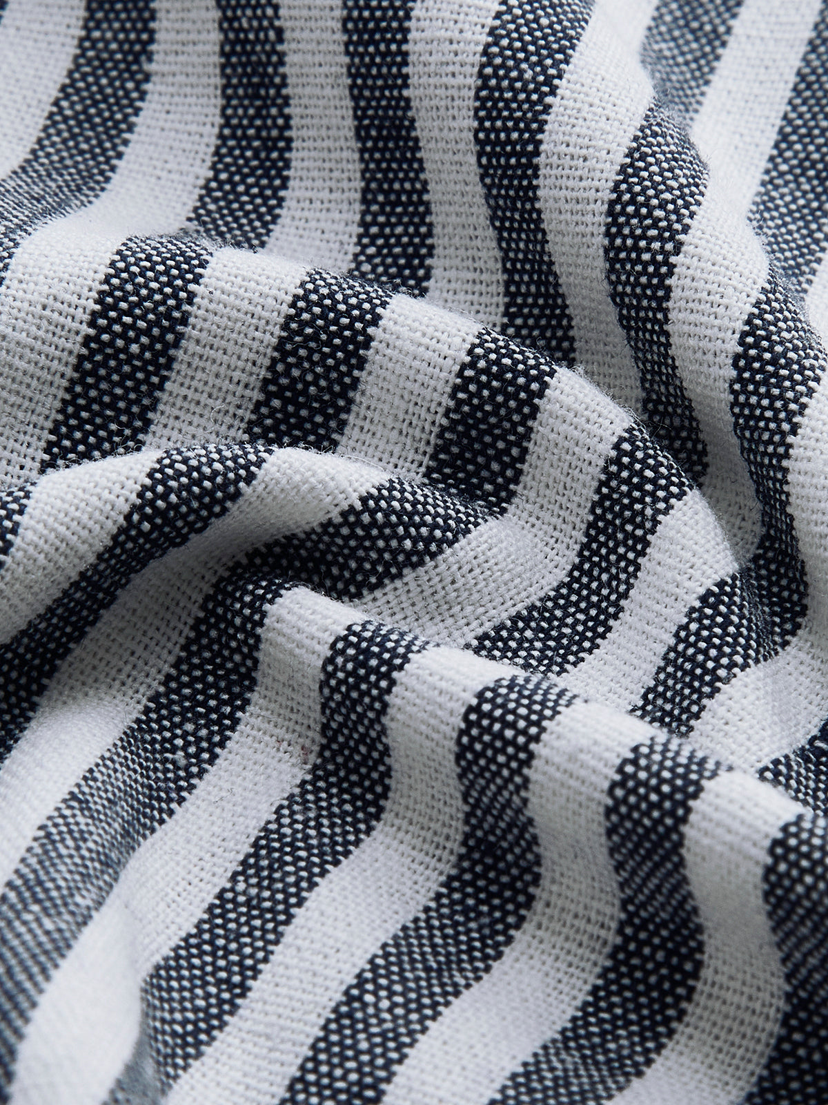 Cotton & Linen Pinstripe Loose Shirt Casual Comfort Fit Unisex