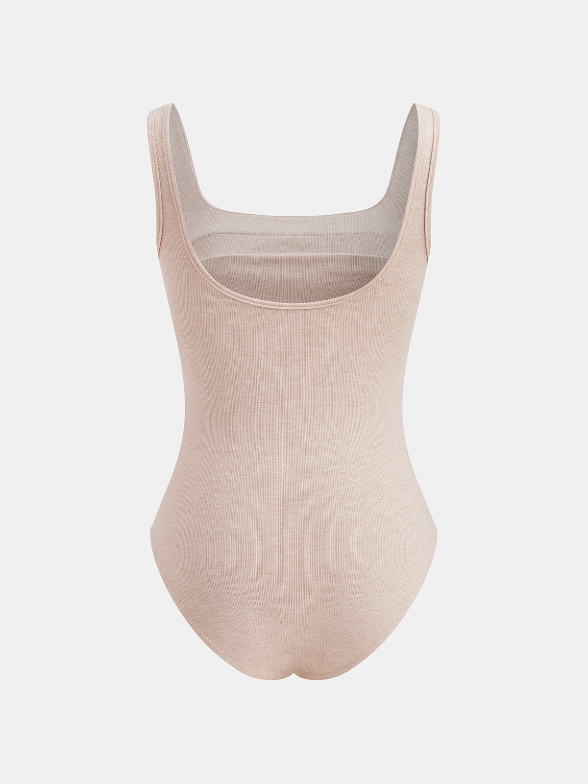 Square Neck Ruched Ribbed Bodysuit with Long Sleeves for Women