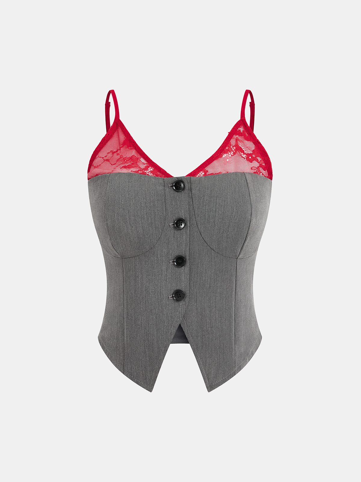 Contrast Lace Cami Vest & Pants Set with Scarf for Women’s Sleepwear