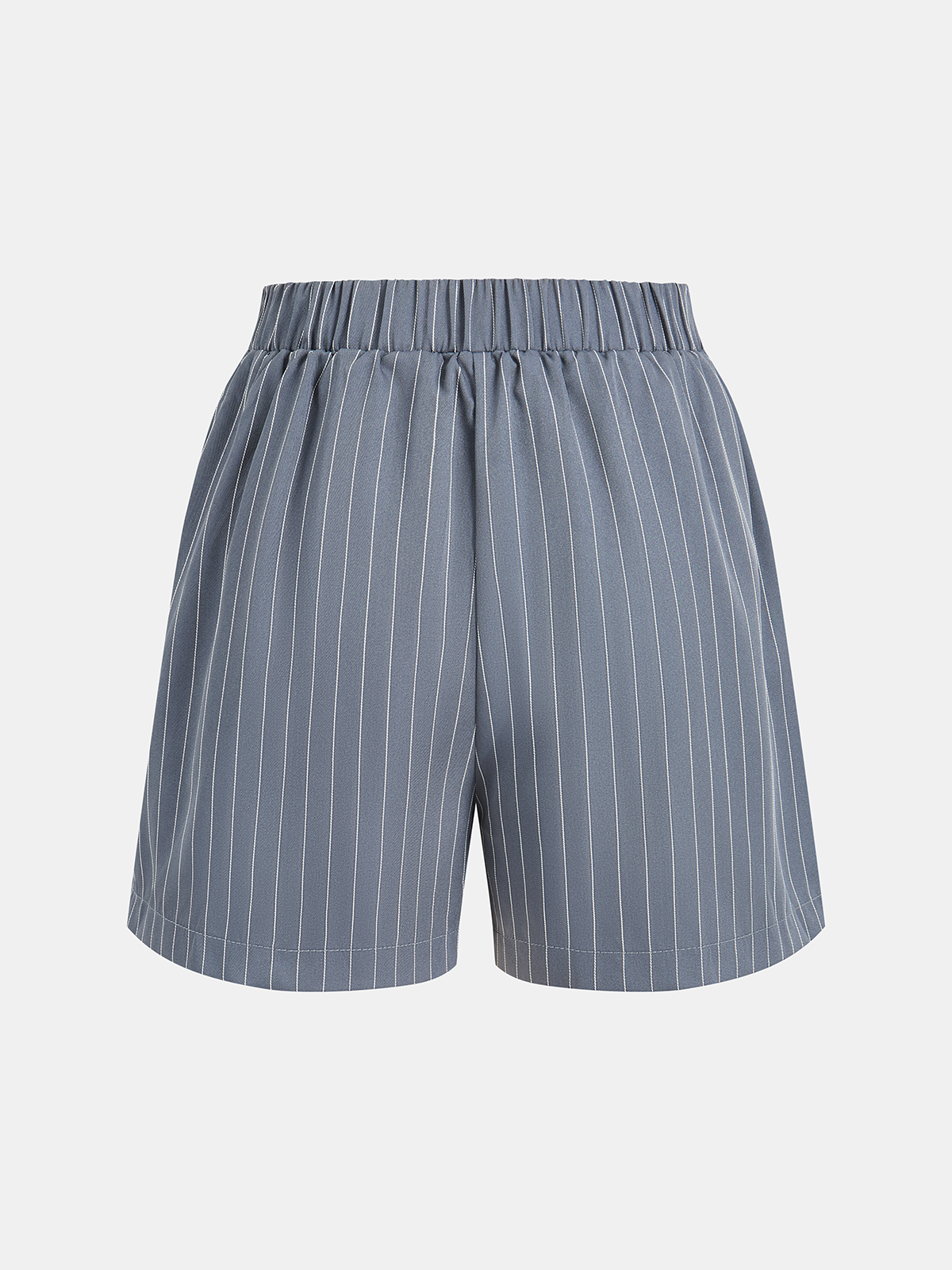Striped Buttoned Vest & Pleated Shorts Set for Spring Casual Wear