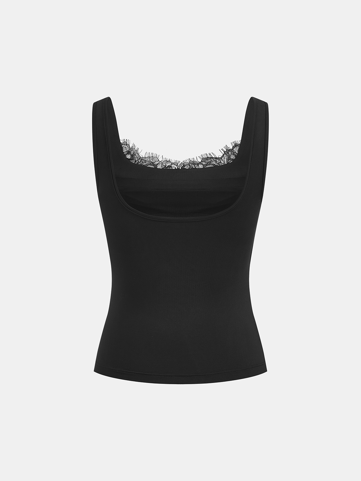 Lace Trim Square-Neck Tank Top for Women Summer Casual