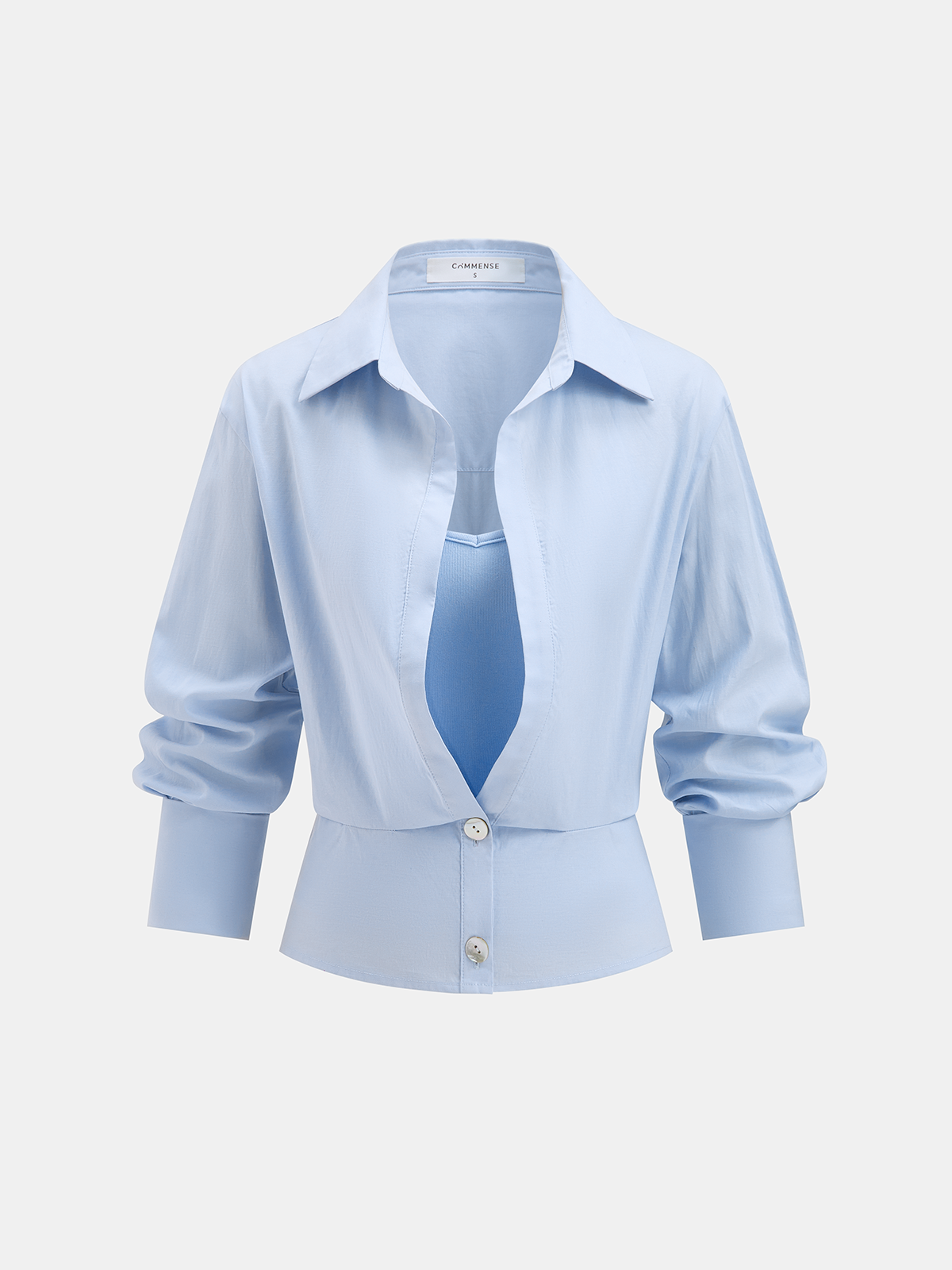 Cami Top & Button-Down Shirt Two-Piece Set for Women Casual Outfit