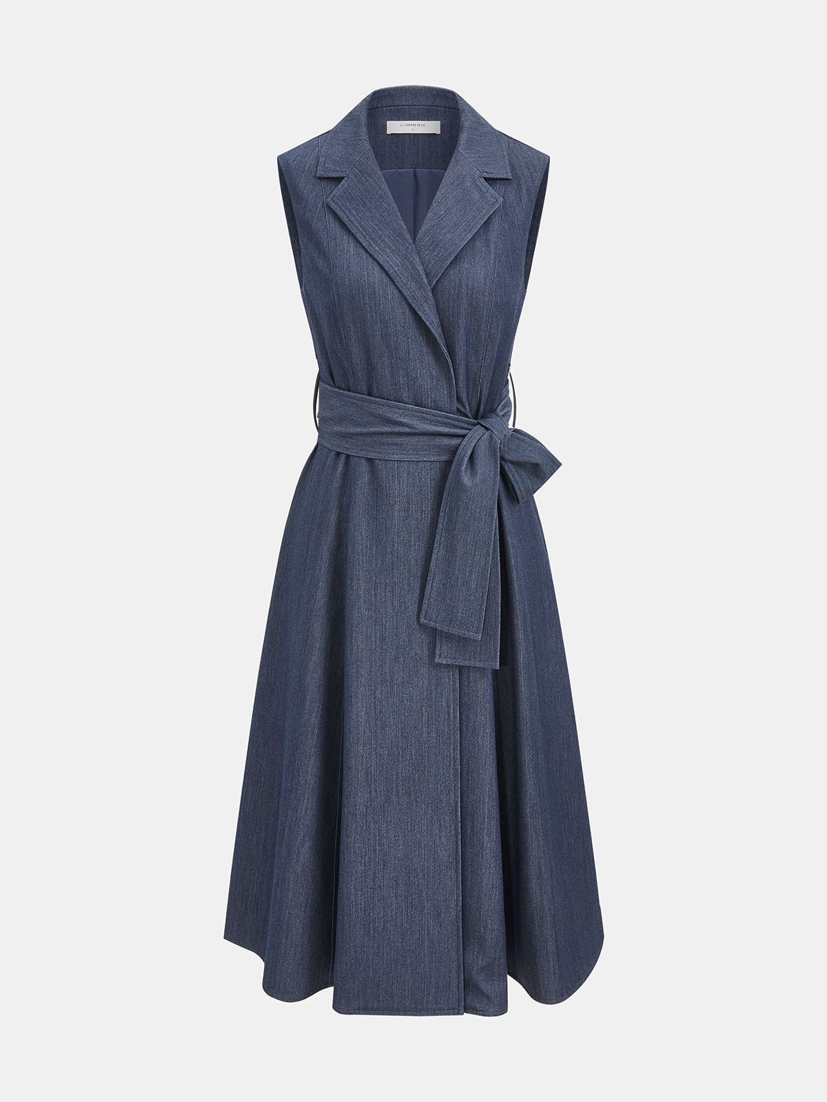 Sleeveless Collared Belted Midi Dress for Women Casual Summer Wear