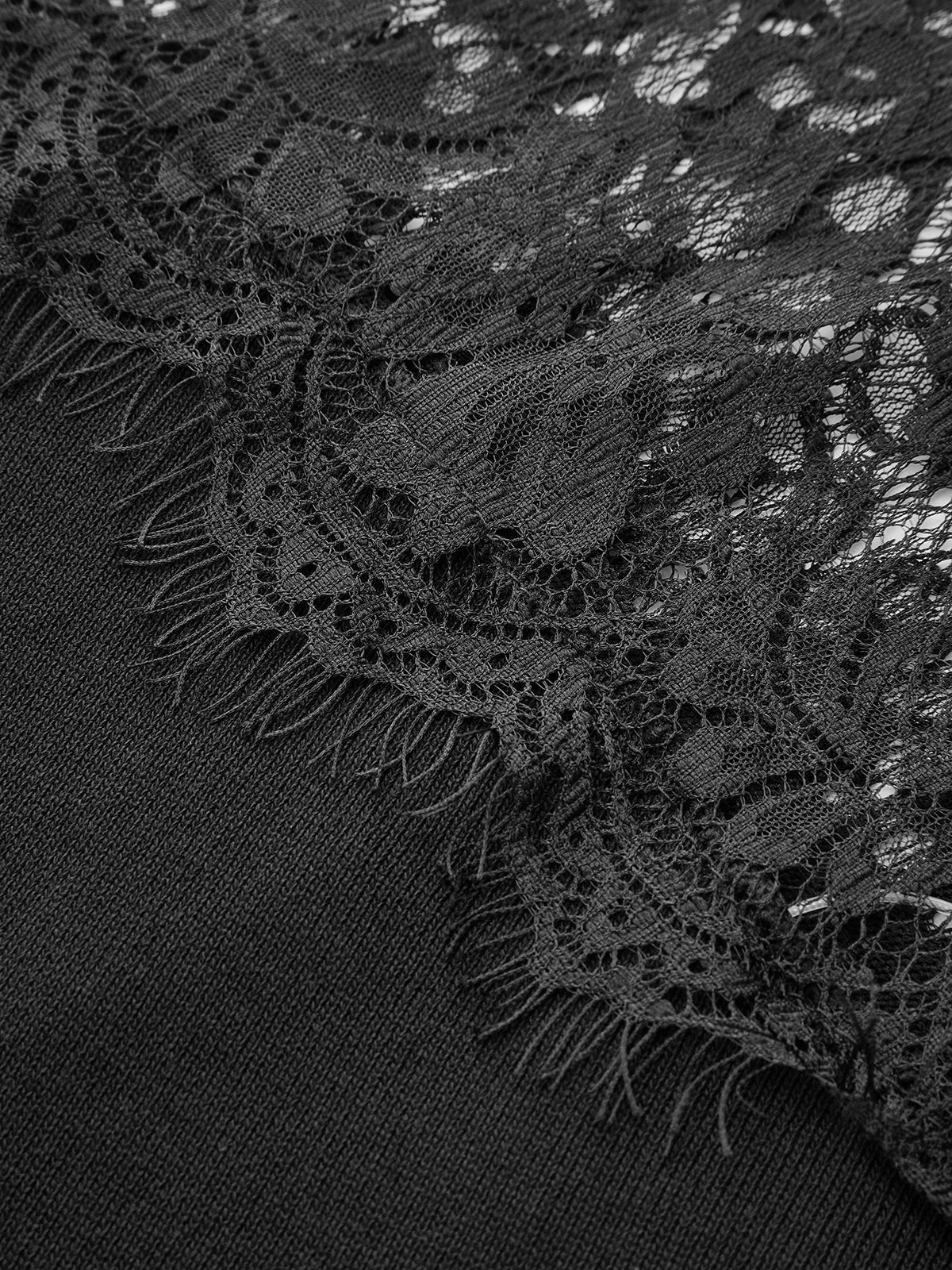 Asymmetric Lace Panel Short-Sleeve Fashion Top for Women