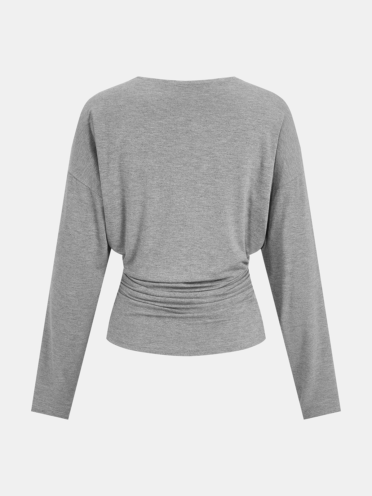 Ruched Long-Sleeve Top for Women Casual Wear