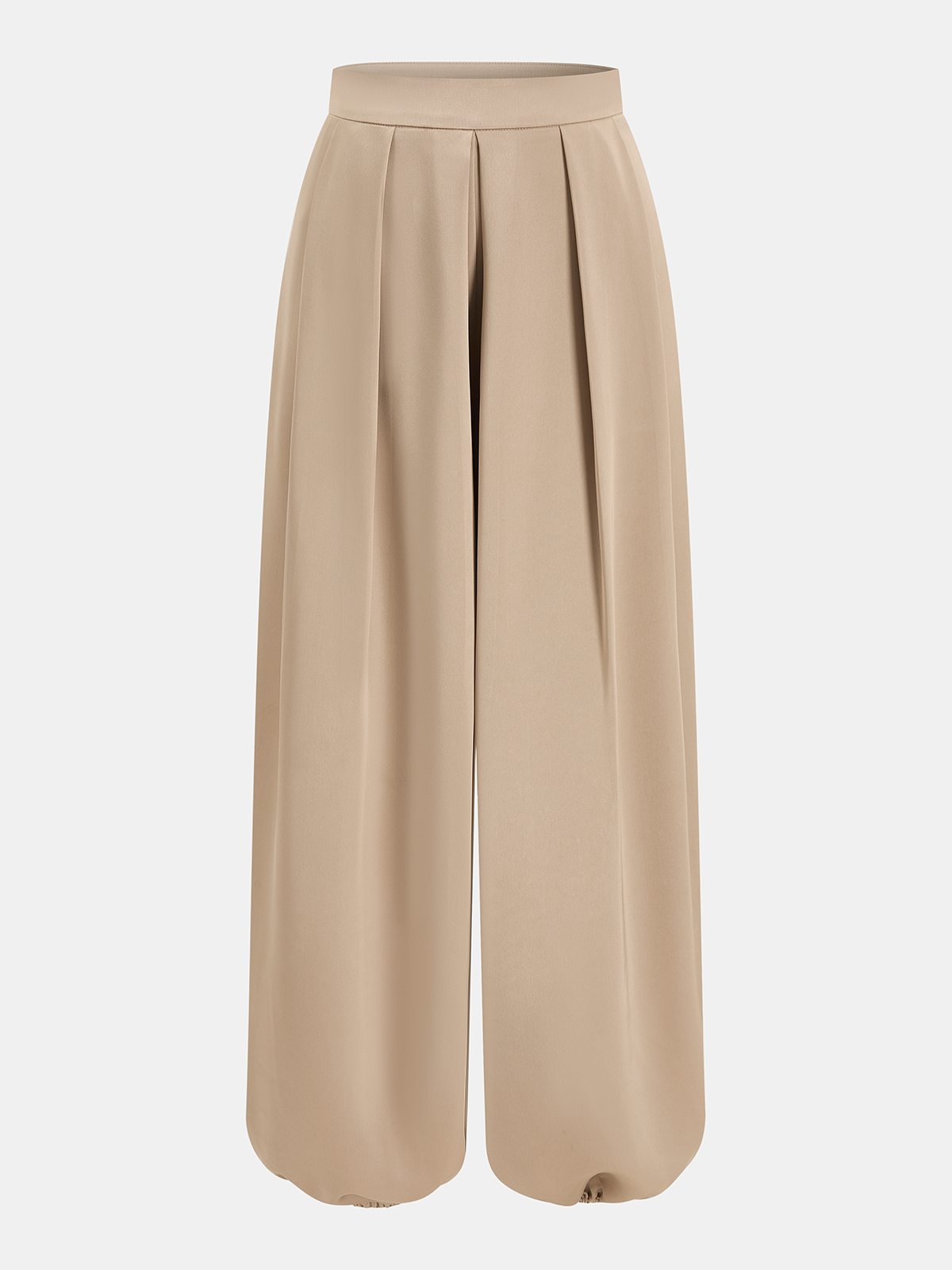 Mid-Waist Satin Pleated Balloon Pants for Women Comfort Fit Stylish Fashion