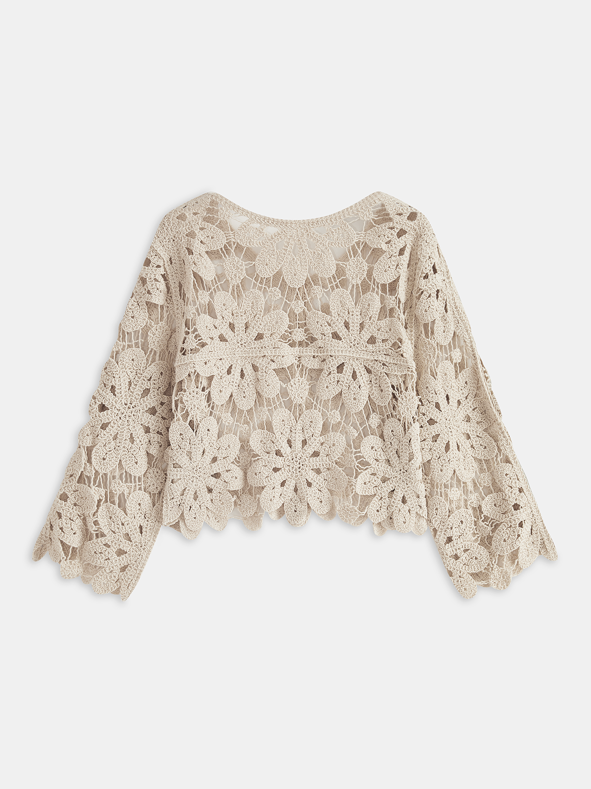 Cropped Floral Crochet Cardigan for Women Spring Fashion