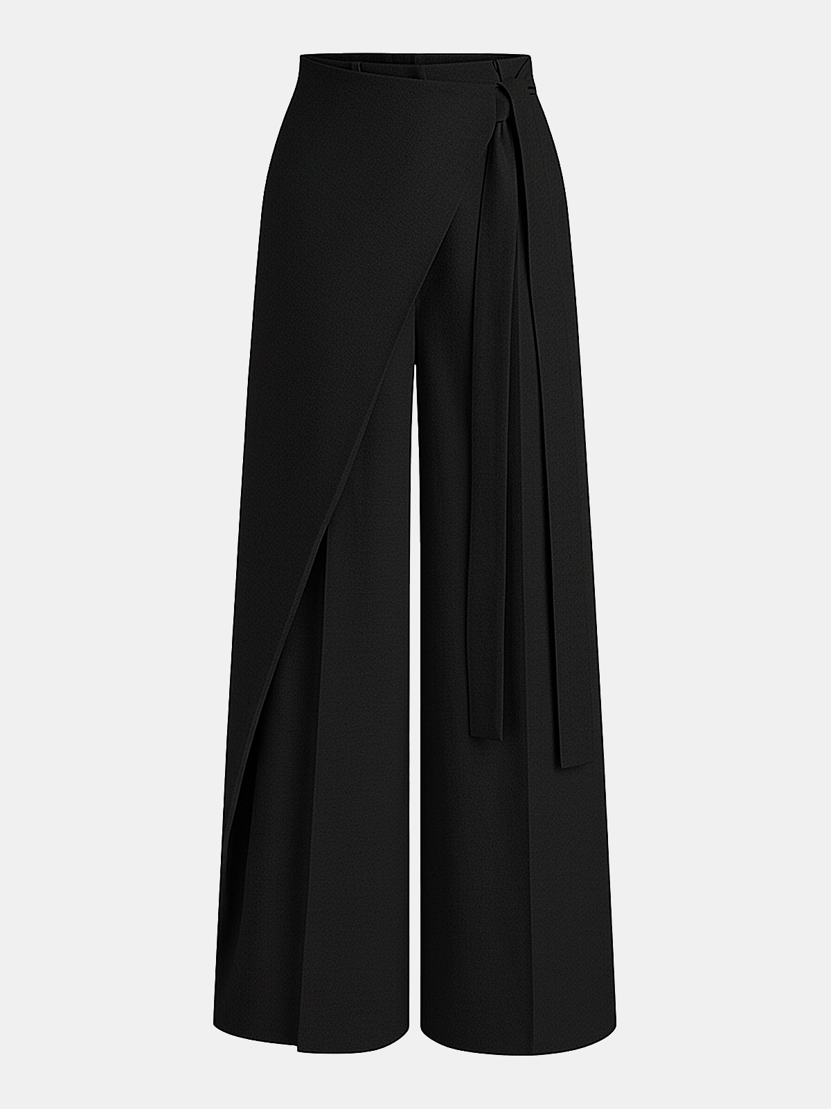 Asymmetric Wrap Wide-Leg Pants Chic High-Waisted Flowy Design