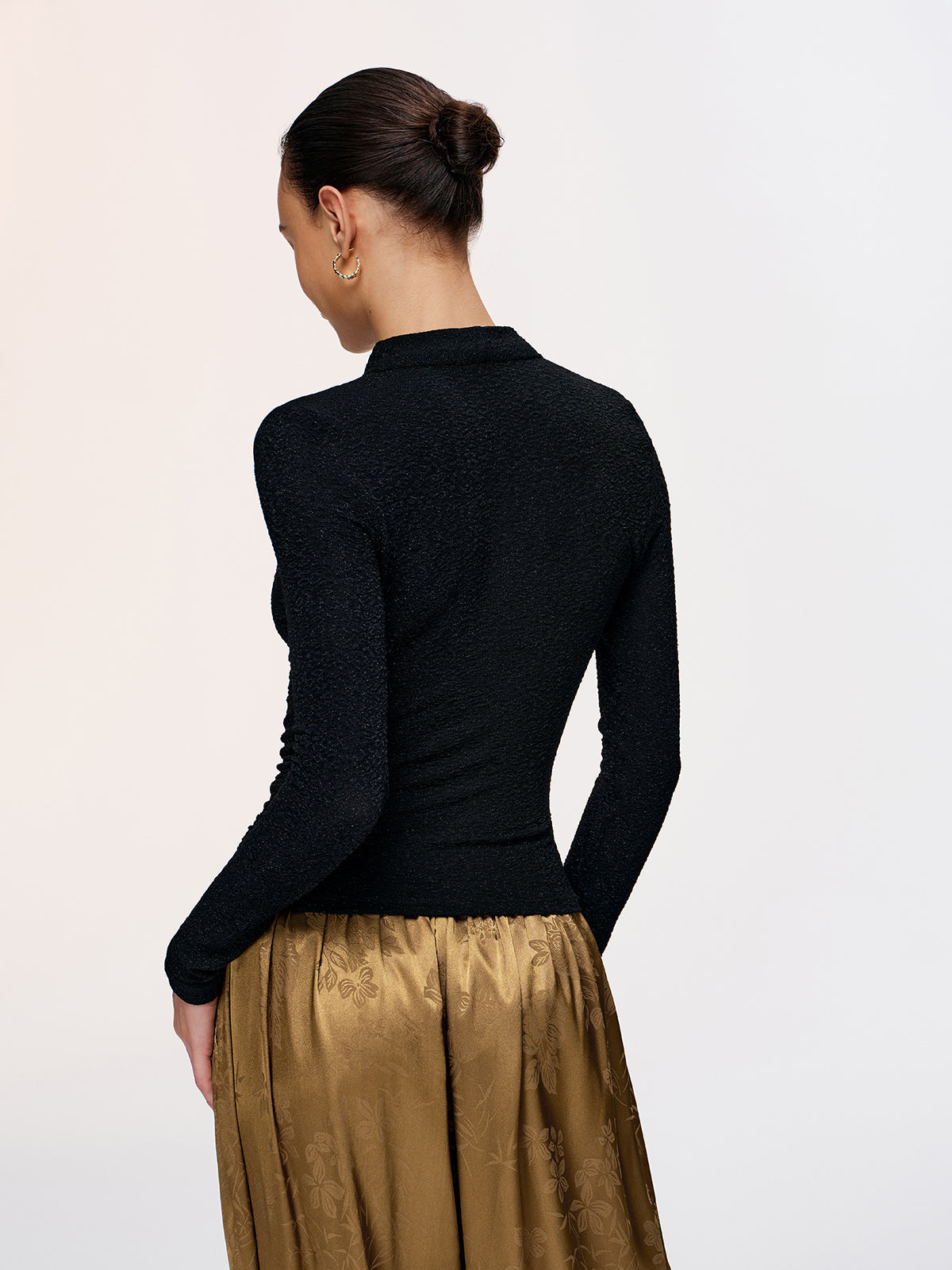 Asymmetric Neckline Sparkle Knit Top for Women Party Wear