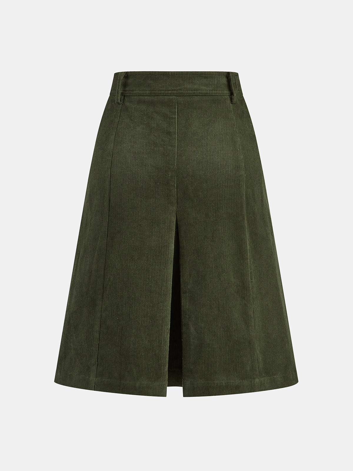Pleated Corduroy Midi Skirt Women's Casual Fall Fashion