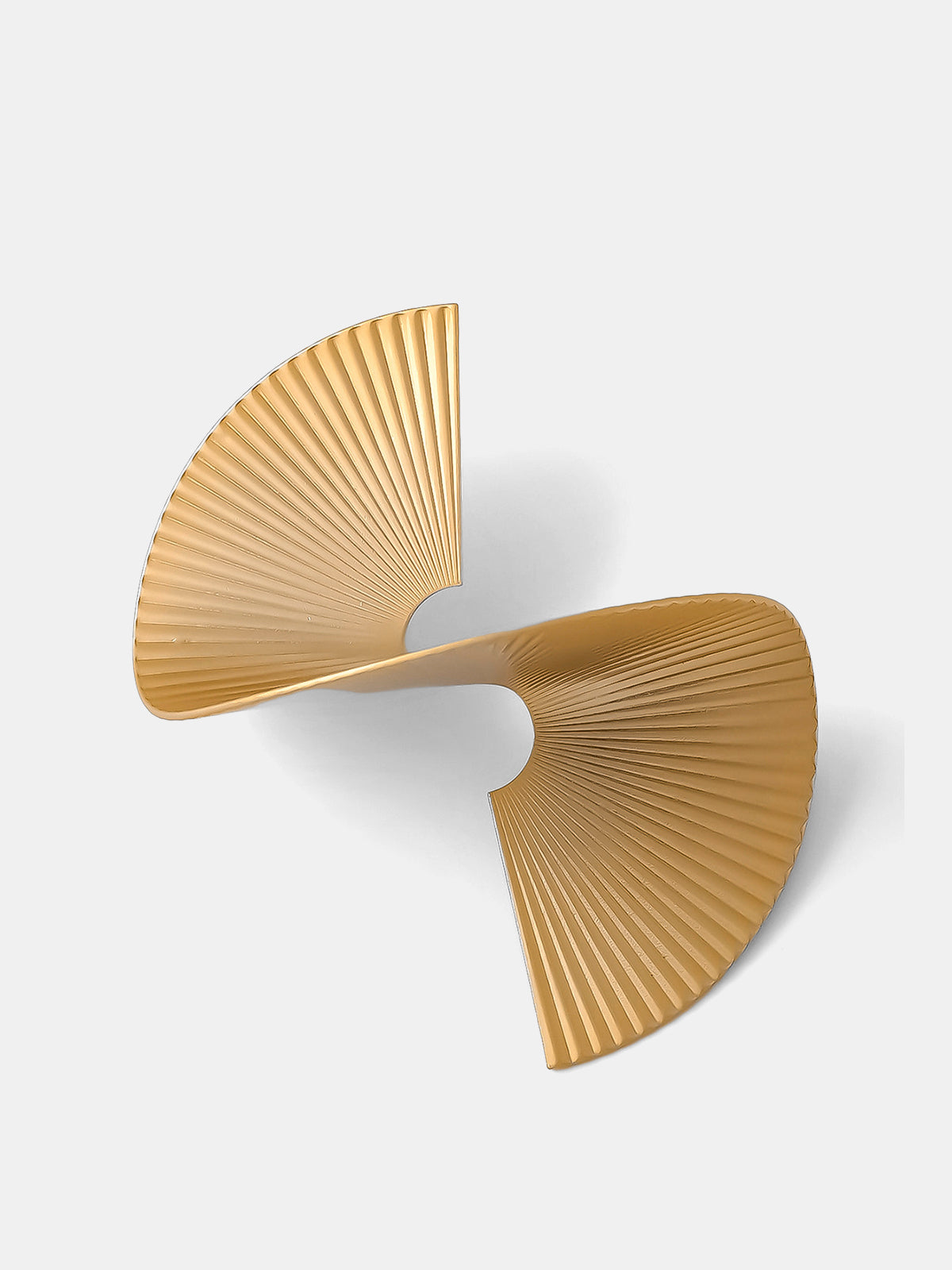 Spiral Fan-Pleated Statement Earrings Unique Handcrafted Accessory