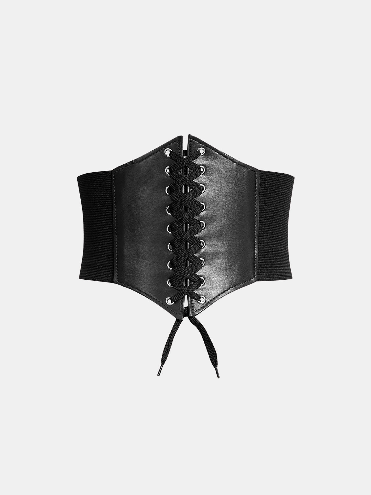 Lace-Up Faux Leather Corset Belt - Women's Fashion Waist Cincher