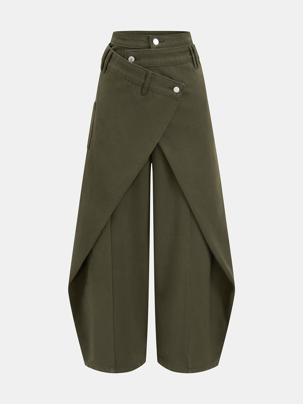 Cross-Front Wide-Leg Jeans for Women High Waist Casual Fit
